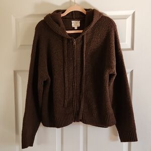 Hippie Rose Chocolate Brown Hooded Cardigan